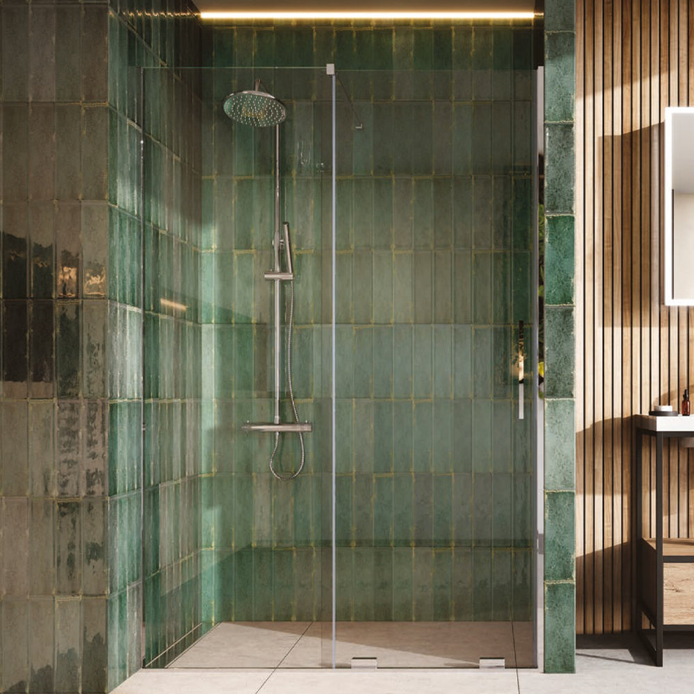 Frameless 8mm Chrome Sliding Door Shower Enclosure