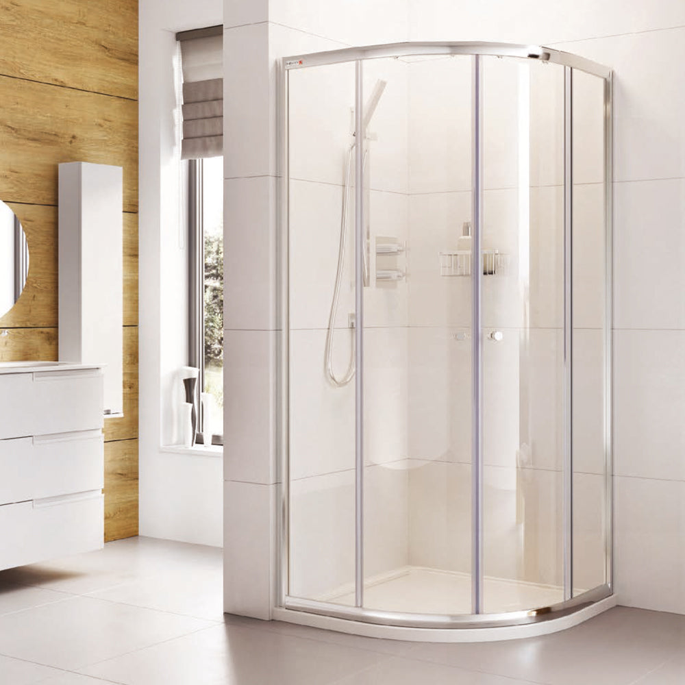 Chrome Corner Quadrant Door Shower Enclosure - 6mm